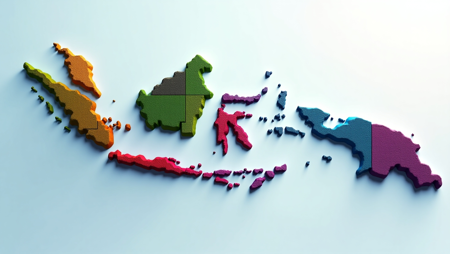 Map of Indonesia with highlighted regions